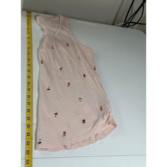 A New Day Tank Top Womens Small Peach Sleeveless Embroidered Drinks Summer Beach - Picture 9 of 9